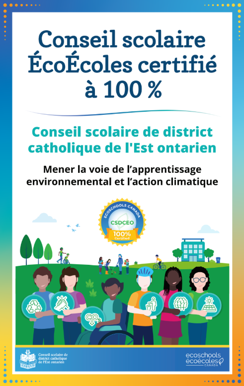 La plaque officielle du CSDCEO : « Certifié à 100 % – ÉcoÉcoles Canada 2025 »